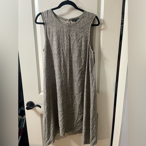 Eileen Fisher Broken Chevron Tencel Dress Size Medium - Picture 2 of 8
